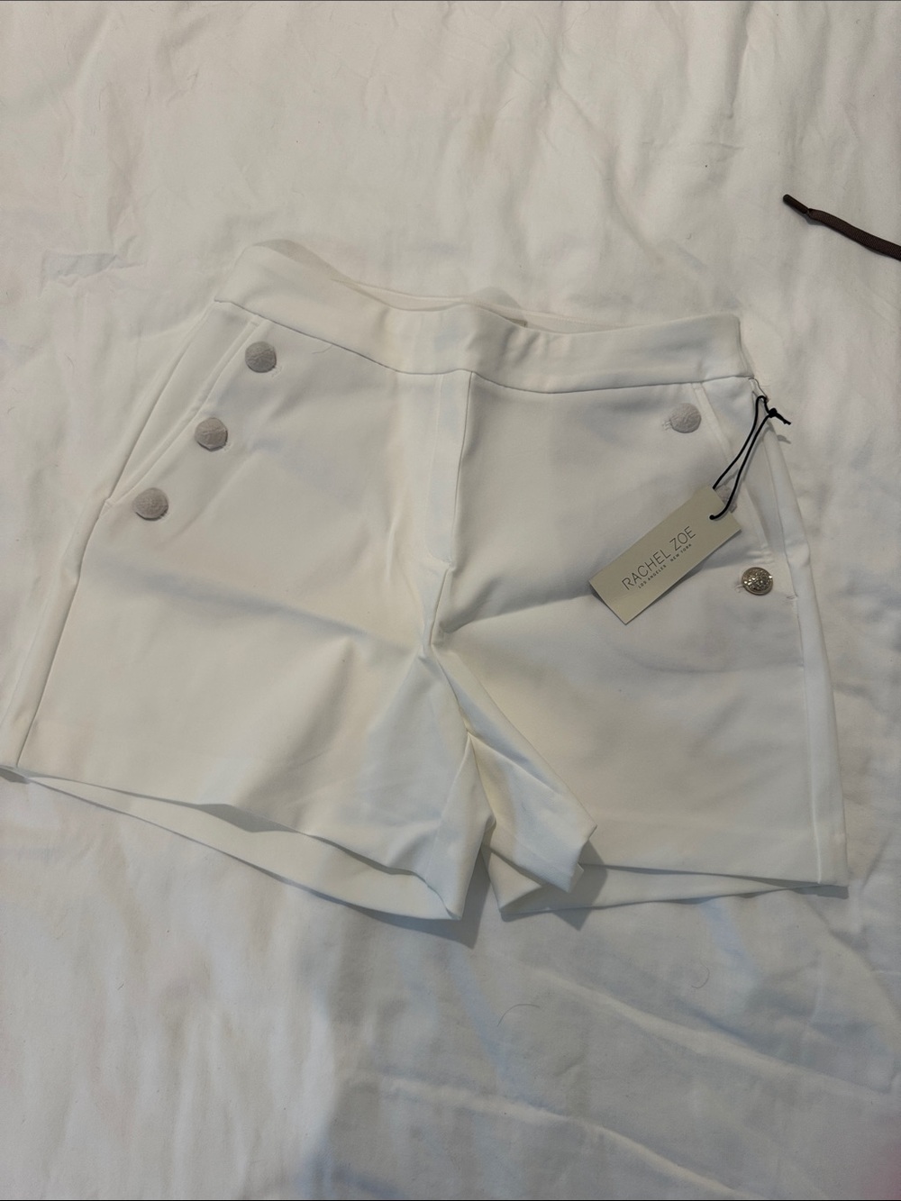 Rachel Zoe Cream High-Waist Sailor-Style Shorts
